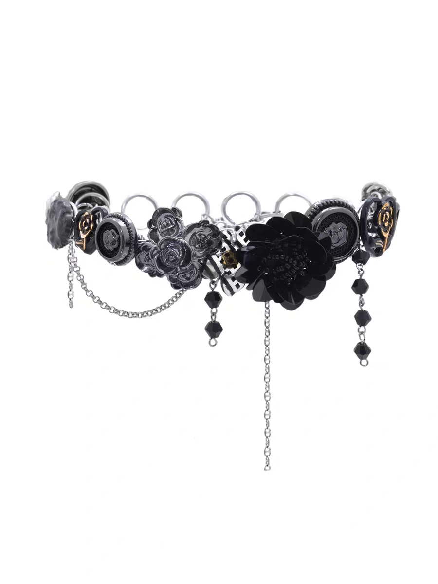 Taboo Rose Button Necklace